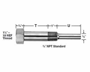 Thermowells for Adjustable Angle Thermometers with lagging